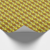 Moderner Fisch, Gold und Braun im Mittelalter Geschenkpapier (Ecke)