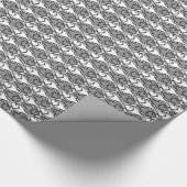 Moderner Fisch, grau, weiß und schwarz Geschenkpapier (Ecke)