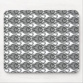 Moderner Fisch, grau, weiß und schwarz Mousepad (Vorne)