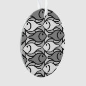 Moderner Fisch, grau, weiß und schwarz Ornament (Vorderseite)