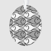 Moderner Fisch, grau, weiß und schwarz Ornament (Vorderseite)