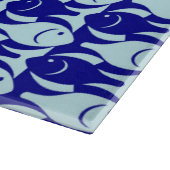 Moderner Fisch, Kobalt und hellblau Schneidebrett (Ecke)