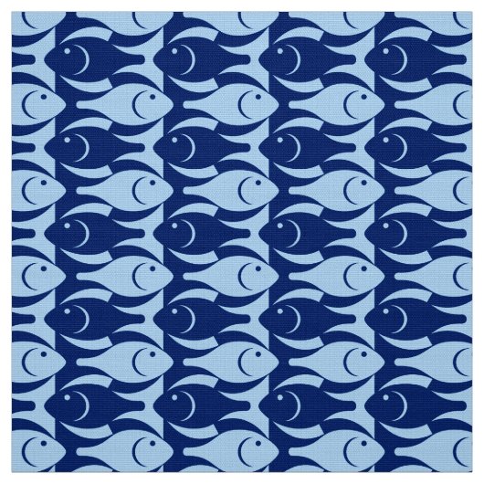 Moderner Fisch, Kobalt und hellblau Stoff (Muster)