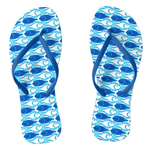 Moderner Fisch, kobaltblau Badesandalen (Fußbett)
