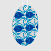 Moderner Fisch, kobaltblau Ornament (Vorderseite)