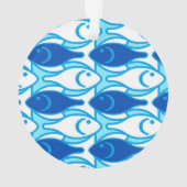 Moderner Fisch, kobaltblau Ornament (Rückseite)