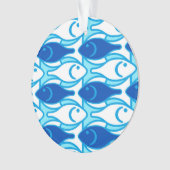Moderner Fisch, kobaltblau Ornament (Vorderseite)