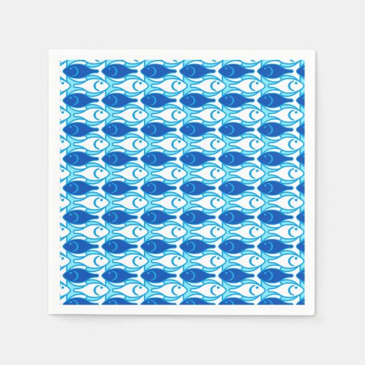 Moderner Fisch, kobaltblau Serviette (Vorderseite)