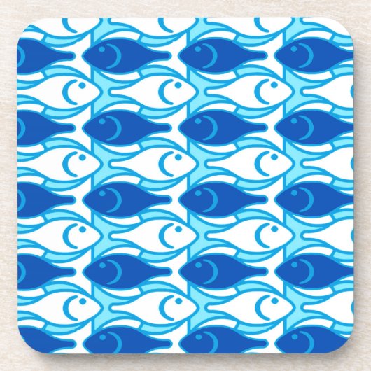 Moderner Fisch, kobaltblau Untersetzer (Vorderseite)