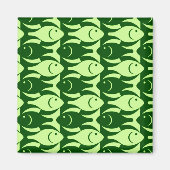 Moderner Fisch, Limon und dunkelgrün Magnet (Vorne)