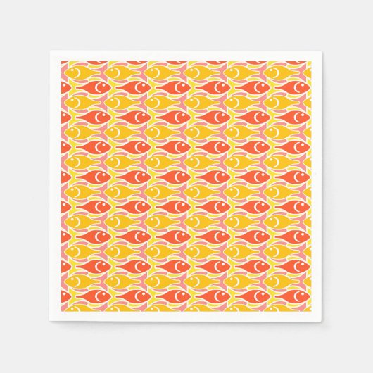 Moderner Fisch, Mandarine orange Serviette (Vorderseite)