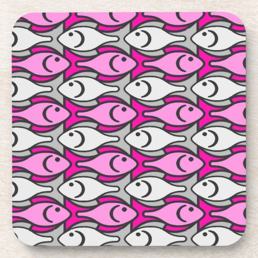 Moderner Fisch, rosa und grau aus dem Mittelalter Untersetzer (Vorderseite)