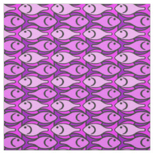 Moderner Fisch, rosa und violett Stoff