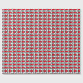 Moderner Fisch, rot und grau / grau Geschenkpapier (Flach)