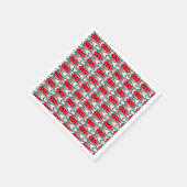 Moderner Fisch, rot und grau / grau Serviette (Ecke)
