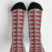 Moderner Fisch, rot und grau / grau Socken (Oben)