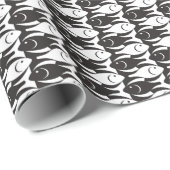 Moderner Fisch, schwarz-weiß Geschenkpapier (Rolleneckpunkt)