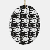 Moderner Fisch, schwarz-weiß Keramikornament (Rechts)