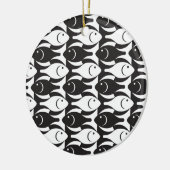 Moderner Fisch, schwarz-weiß Keramikornament (Links)