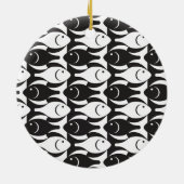 Moderner Fisch, schwarz-weiß Keramikornament (Hinten)