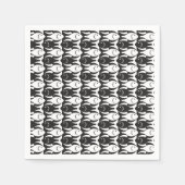 Moderner Fisch, schwarz-weiß Serviette (Vorderseite)