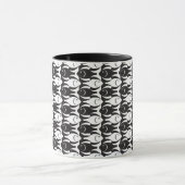 Moderner Fisch, schwarz-weiß Tasse (Zentrum)