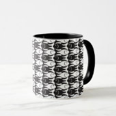 Moderner Fisch, schwarz-weiß Tasse (VorderseiteRechts)