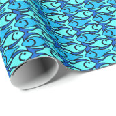 Moderner Fisch, Türkis und Aqua aus dem Mittelalte Geschenkpapier (Rolleneckpunkt)