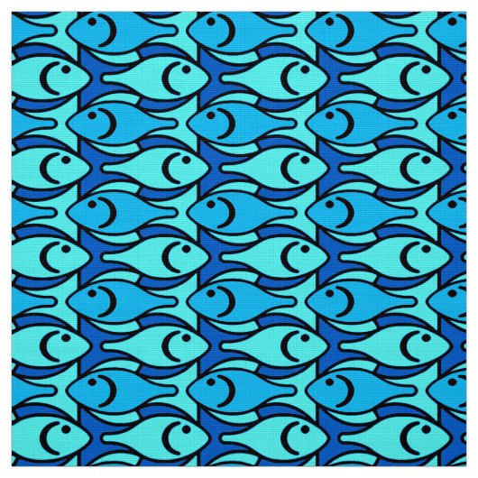 Moderner Fisch, Türkis und Aqua aus dem Mittelalte Stoff (Muster)