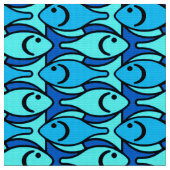 Moderner Fisch, Türkis und Aqua aus dem Mittelalte Stoff (Nahaufnahme)