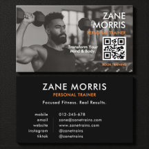 Moderner Fitness-Coach-Foto-QR-Code