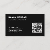 Moderner Fitness-Foto-QR-Code-Personaltrainer Visitenkarte (Rückseite)