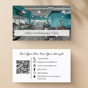 Moderner Fitness Gym Trainer Social Media QR Code Visitenkarte