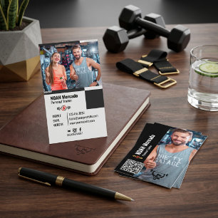Moderner Fitness-Personaltrainer mit Foto Visitenkarte