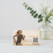 Moderner Fitness-Trainer-Foto-QR-Code Visitenkarte (Stehend Vorderseite)