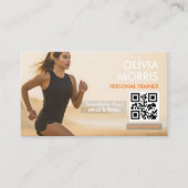 Moderner Fitness-Trainer-Foto-QR-Code Visitenkarte (Vorderseite)