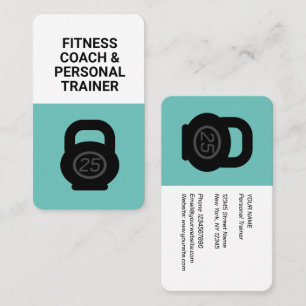 Moderner Fitnesscoach Personal Trainer Kettlebell Visitenkarte