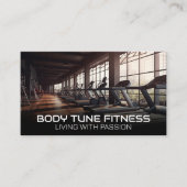Moderner Fitnessraum | Treadmill | Dumbell Weights Visitenkarte (Vorderseite)