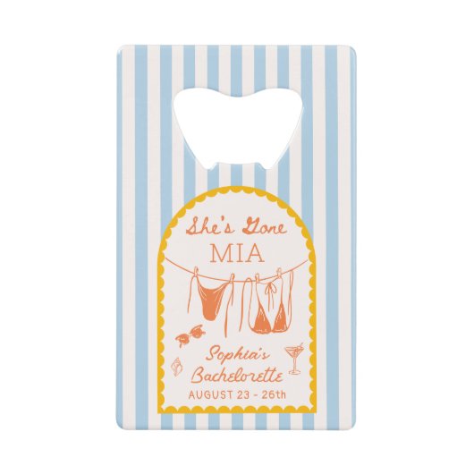 Moderner Flaschenöffner für Junggesellinnenabschie (Vorderseite)