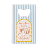 Moderner Flaschenöffner für Junggesellinnenabschie (Rückseite)