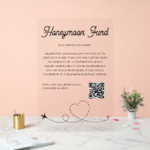 Moderner Flitterwochenfonds QR-Code wünschenswert Acrylschild (Hochzeit)