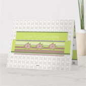 Moderner Flora- und Polka-Punkt Karte (Rückseite)