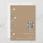 Moderner floraler Boho | Hochzeit von Wildblumen Einladung (Rückseite)