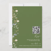 Moderner floraler Boho | Hochzeit von Wildblumen Einladung (Rückseite)