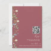 Moderner floraler Boho | Hochzeit von Wildblumen Einladung (Rückseite)