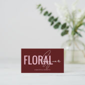 Moderner floraler Designer QR-Code rot Visitenkarte (Stehend Vorderseite)
