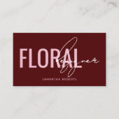 Moderner floraler Designer QR-Code rot Visitenkarte (Vorderseite)