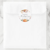 Moderner floraler Pumpkin Rustikales Glückwunsch T Runder Aufkleber (Tasche)
