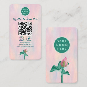 Moderner floraler QR-Code Verbindung mit uns Verti Visitenkarte