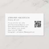 Moderner floraler QR-Code Visitenkarte (Rückseite)